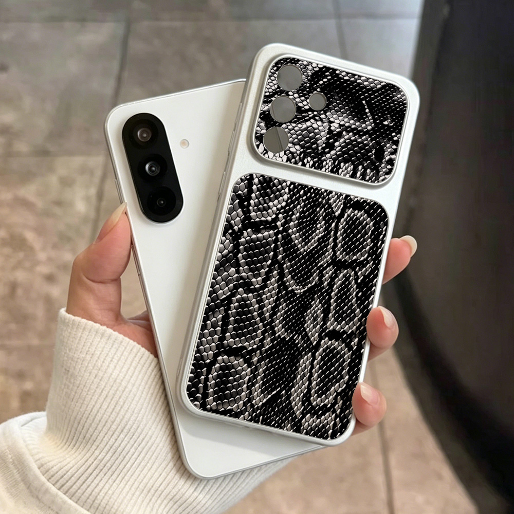 Phone Cases Leather - Große Fenster-Schlangenmuster-Handyhülle für Samsung A57 5G