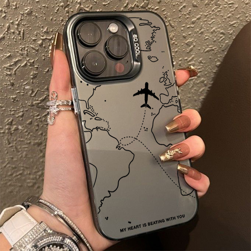 Phone Cases Dior - Reiseinspirierte Flugzeugrouten-Design TPU Basic Hülle für