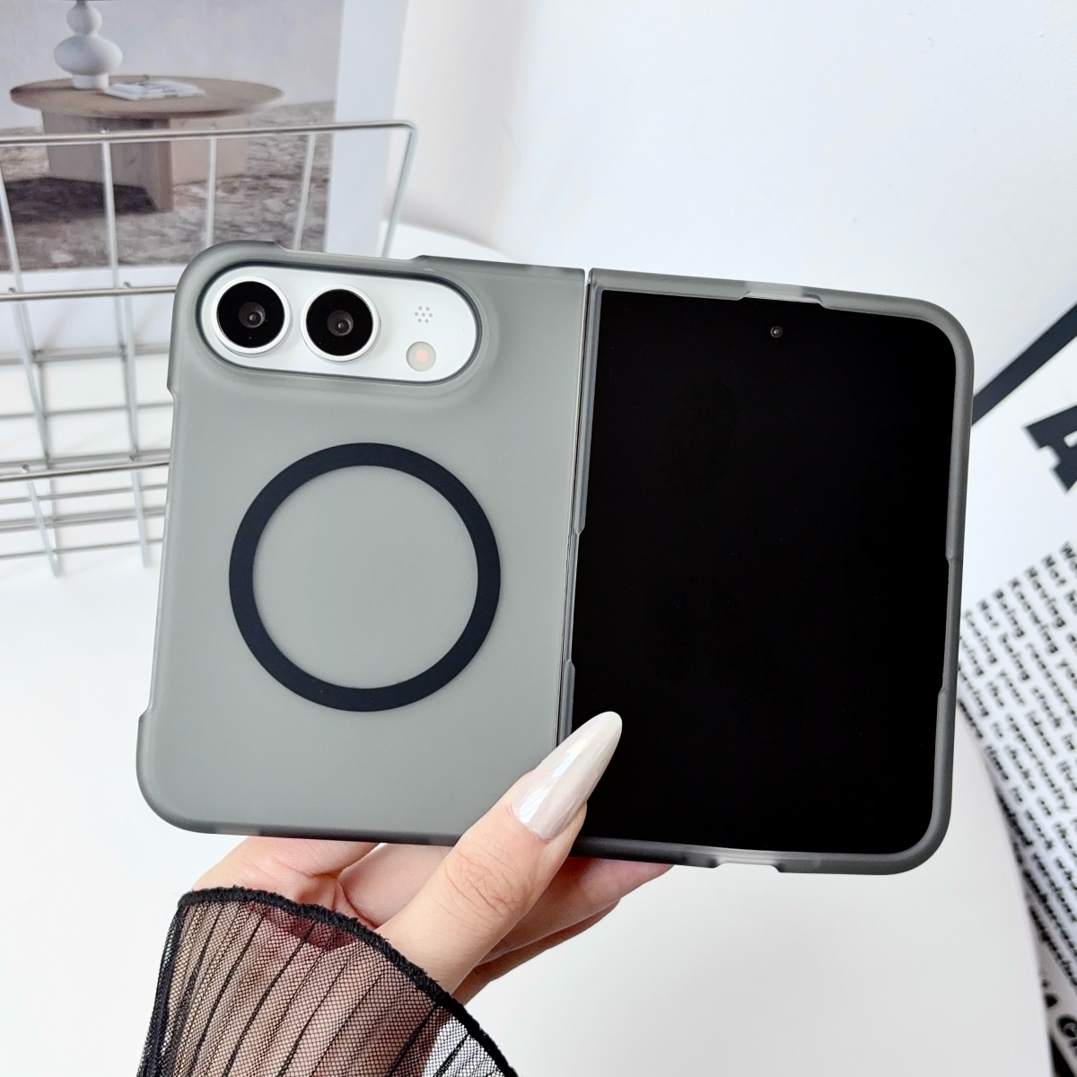 Transparent Thin Case - Magsafe Magnetische Matte Transluzente Faltbare Handyhülle