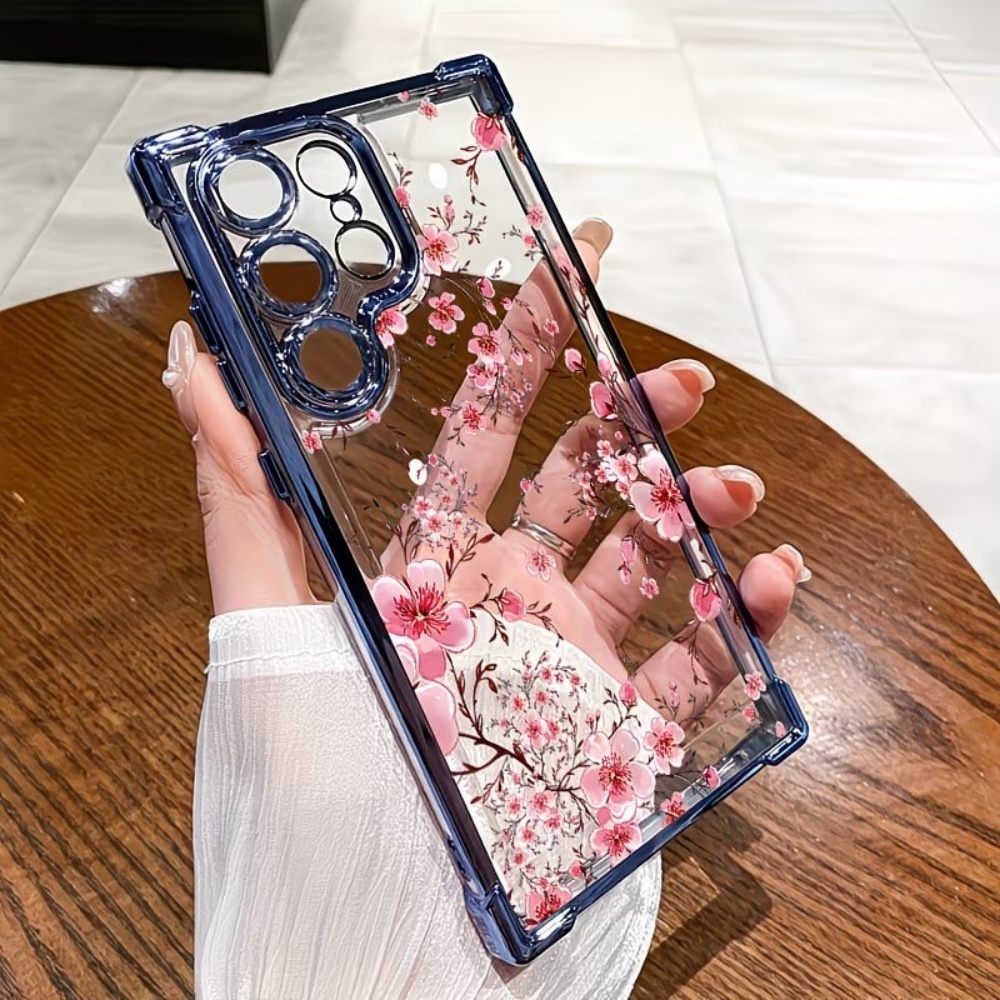 Phone Cases Galaxy A16 5G - Kirschblüten Galvanisierte Vier-Ecken-Sturzsichere Handyhülle für Samsung