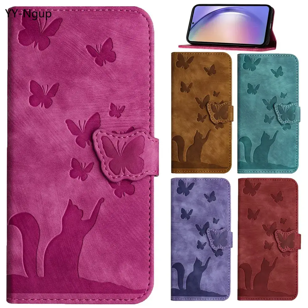 Phone Cases With Wallet On Back - 3D Katze Brieftasche Flip Fall für