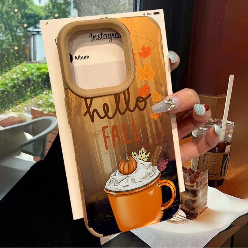 Retro Ahornblatt Herbst Kaffee – Phone Cases Leather Bewertung und Preis