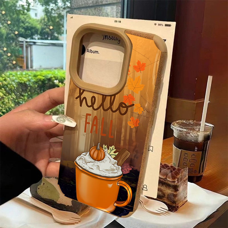 Retro Ahornblatt Herbst Kaffee – Phone Cases Leather Bewertung und Preis