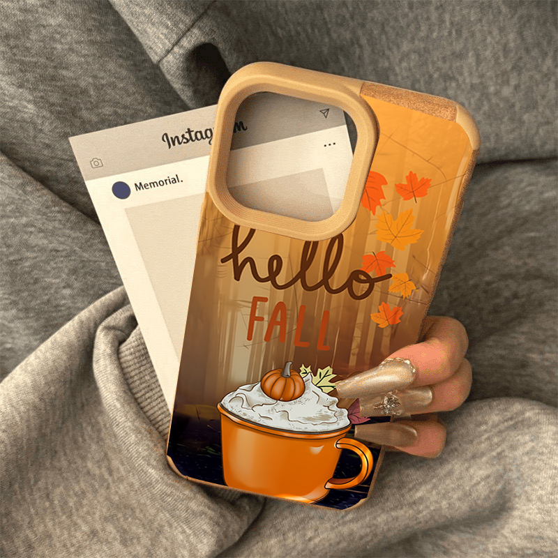 Retro Ahornblatt Herbst Kaffee – Phone Cases Leather Bewertung und Preis