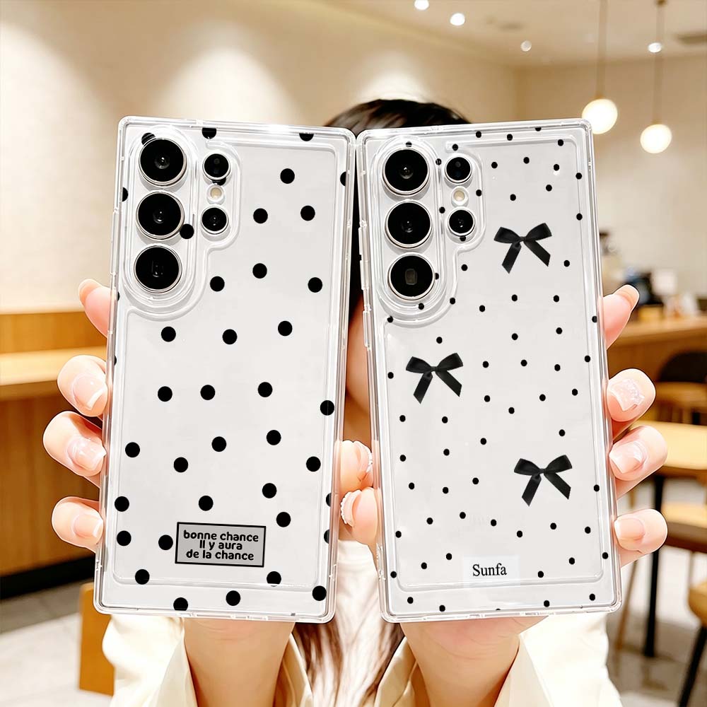 Schwarze Handyhülle mit Polka- – Phone Cases For Samsung S21 5G Bewertung und Preis