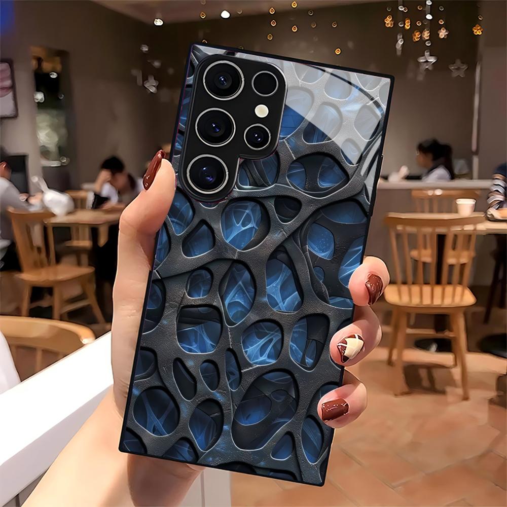 Coole blaue Wabenglas-Handyhül – Phone Cases For Samsung S21 5G Bewertung und Preis