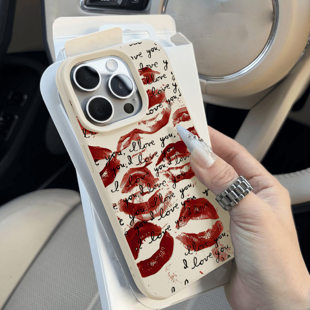 Helle rote Lippen Leder Handyh – Phone Cases Leather Bewertung und Preis