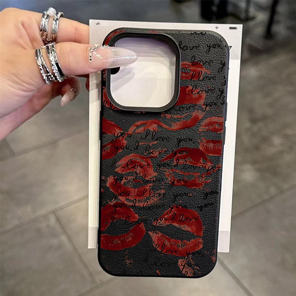 Helle rote Lippen Leder Handyh – Phone Cases Leather Bewertung und Preis