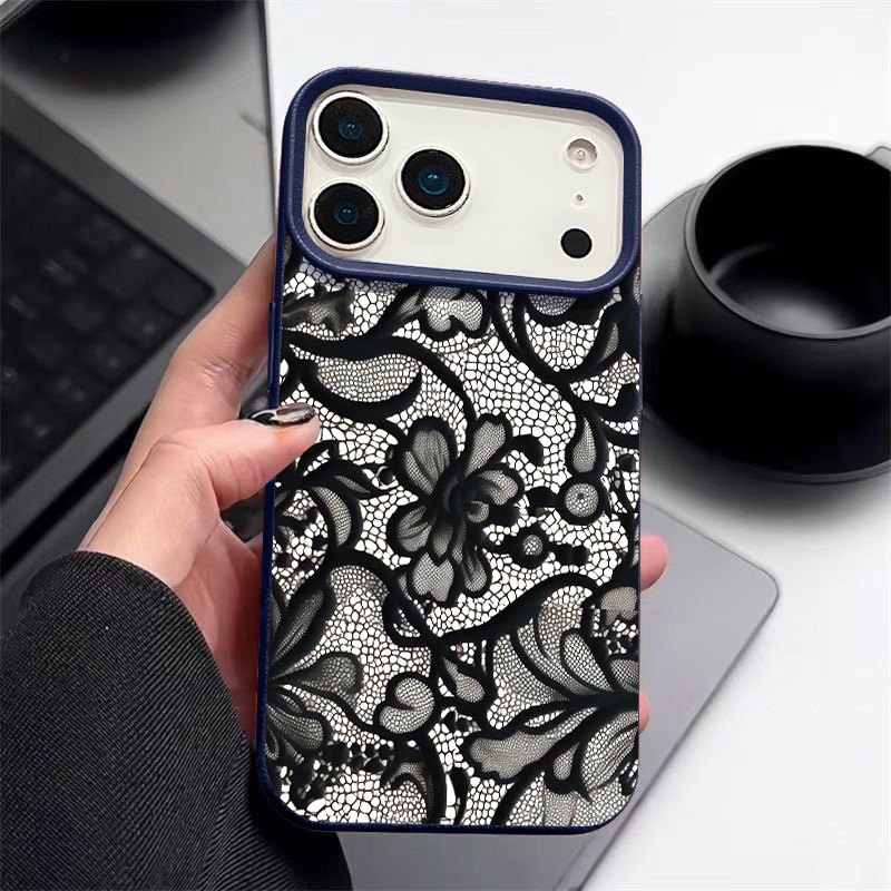 Schwarze Spitzenmuster-Silikon – Phone Cases Leather Bewertung und Preis